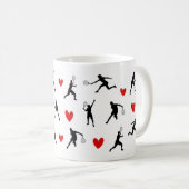 Niedlich I Liebe Tennis Gemustert Kaffeetasse (VorderseiteRechts)