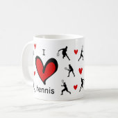 Niedlich I Liebe Tennis Gemustert Kaffeetasse (Vorderseite Links)
