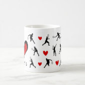 Niedlich I Liebe Tennis Gemustert Kaffeetasse (Mittel)