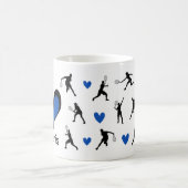 Niedlich I Liebe Tennis Gemustert Kaffeetasse (Mittel)