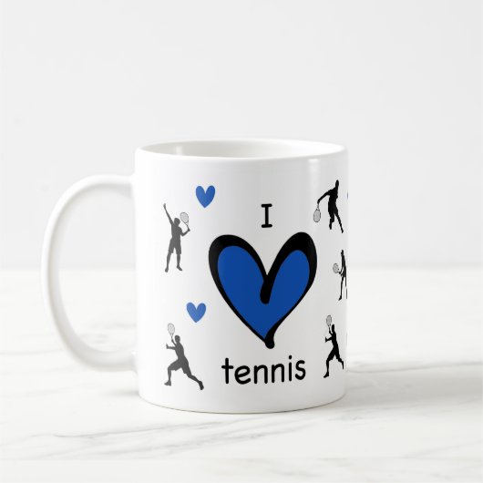 Niedlich I Liebe Tennis Gemustert Kaffeetasse (Links)