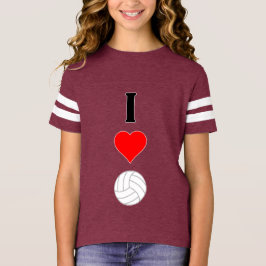 Niedlich I Liebe Volleyball Fußball Girls Jersey T-Shirt