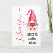 Niedlich I Liebe You Girl Gnome Matter Was Valenti Karte (Vorderseite)