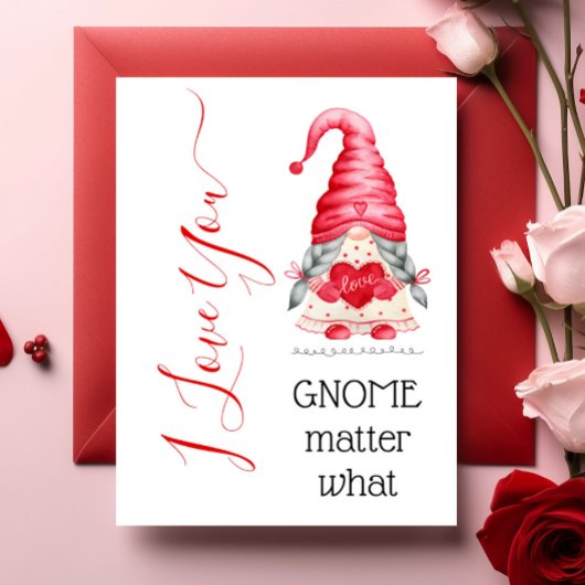 Niedlich I Liebe You Girl Gnome Matter Was Valenti Karte