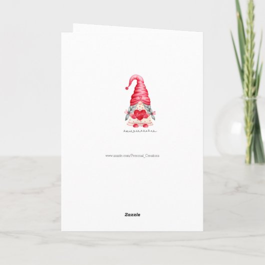 Niedlich I Liebe You Girl Gnome Matter Was Valenti Karte (Rückseite)