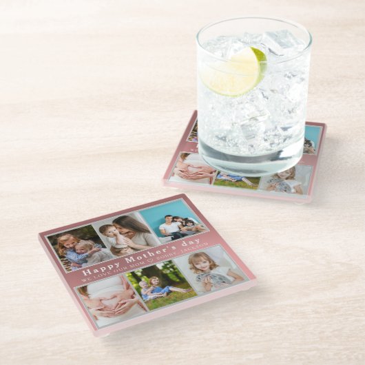 Niedlich I LIEBE YOU MAMA Happy Mother Day Foto Co Glasuntersetzer (Schrägansicht)