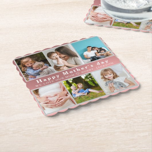 Niedlich I LIEBE YOU MAMA Happy Mother Day Foto Co Untersetzer (angewinkelt)