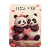 Niedlich I Liebe You Panda Valentine Magnet (Vertikal)