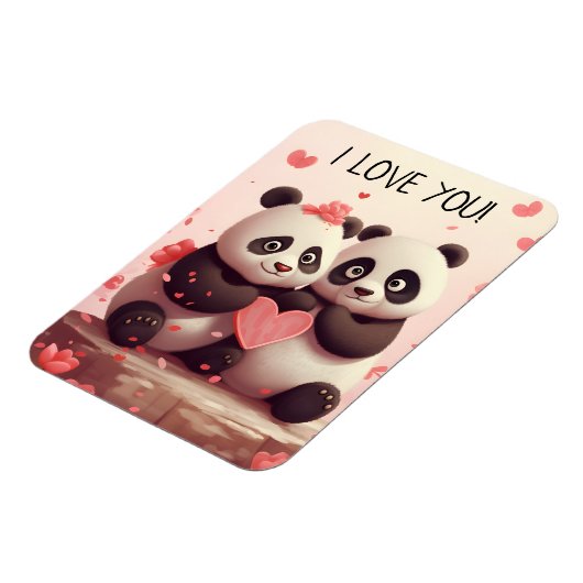 Niedlich I Liebe You Panda Valentine Magnet (Linke Seite)