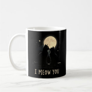 Niedlich "I Meow You" Schwarze Katzen in Liebe Kaffeetasse