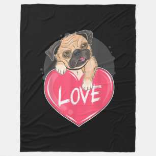 Niedlich I Steal Hearts Mops Valentine Day Gift Fleecedecke