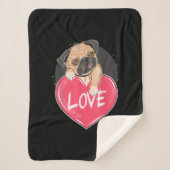 Niedlich I Steal Hearts Mops | Valentine Day Gift Sherpadecke (Vorderseite)