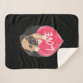 Niedlich I Steal Hearts Mops | Valentine Day Gift Sherpadecke (Vorderseite (Horizontal))