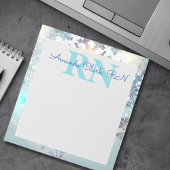 Niedlich Ice Blue Snowflake Personalisierter Name  Notizblock