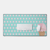 Niedlich Ice Cream Polka Dot Pattern Girly Desk Ma Schreibtischunterlage (Tastatur & Maus)