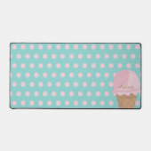Niedlich Ice Cream Polka Dot Pattern Girly Desk Ma Schreibtischunterlage (Vorderseite)