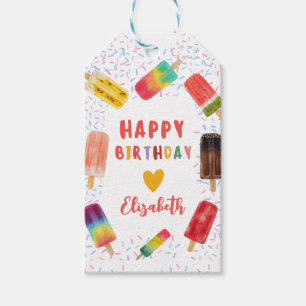 Niedlich Ice Pop Geburtstag Wasserfarbe Popsiv Geschenkanhänger