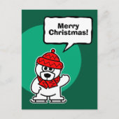 Niedlich Ice Skaten Eisbär Weihnachten (Vorderseite)