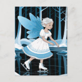 Niedlich Ice Skaten Faicy Winter Pond Postkarte (Vorderseite)