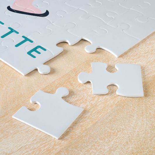 Niedlich Ice Skaten Unicorn Aquamarin Rosa Individ Puzzle (Seite)