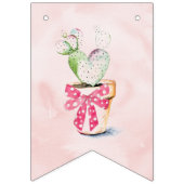 Niedlich, ich bin ein Mädchenfarb-Herzkaktus Wimpelkette (Zweite Fahne)