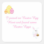 Niedlich "Ich bin einer Ostereierjagd beigetreten" Quadratischer Aufkleber (Vorderseite)
