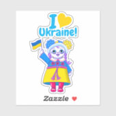 Niedlich "Ich habe Ukraine gehört!" Fundraising Vi Aufkleber (Blatt)