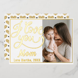 Niedlich Ich Liebe Sie Mama Muttertag Foto Folien Feiertagskarte