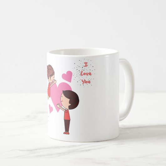Niedlich Ich Liebe Sie, Ti Amo Kaffeetasse (VorderseiteRechts)