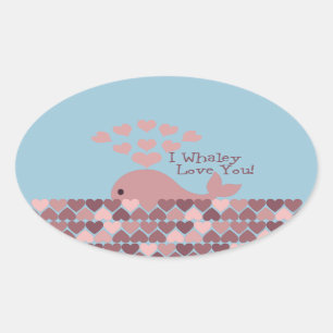 Niedlich, ich waley Liebe Sie! design Ovaler Aufkleber