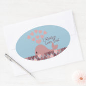Niedlich Ich walke Liebe Sie! Design Ovaler Aufkleber (Umschlag)