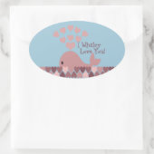 Niedlich Ich walke Liebe Sie! Design Ovaler Aufkleber (Tasche)