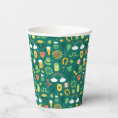 Niedlich Icon-Muster Pappbecher (Rückseite)