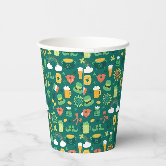 Niedlich Icon-Muster Pappbecher (Rechts)