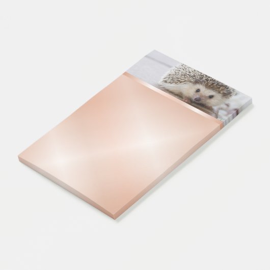 Niedlich Igel Foto Rose Gold Post-it Klebezettel (angewinkelt)