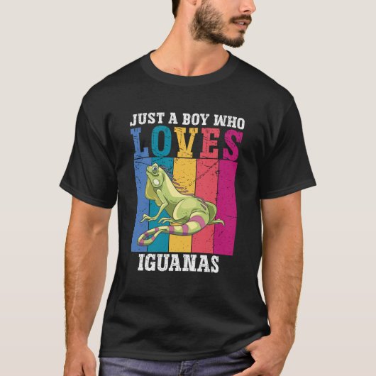 Niedlich Iguana Fun Life Funny nur ein Junge, der T-Shirt (Vorderseite)