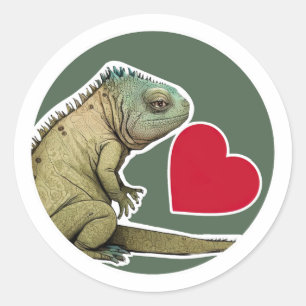 Niedlich Iguana Runder Aufkleber