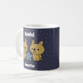 Niedlich Illustrierte Gemini Zodiac Personalisiert Kaffeetasse (Vorderseite Links)