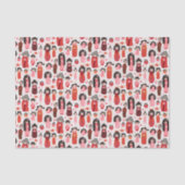 Niedlich Illustrierte Japanisch Kokeshi Seidenpapier (Vorderseite)