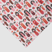 Niedlich Illustrierte Japanisch Kokeshi Seidenpapier (Ausschnitt)