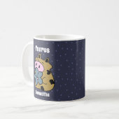 Niedlich Illustrierte Taurus Zodiac Personalisiert Kaffeetasse (Vorderseite Links)