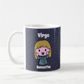 Niedlich Illustrierte Virgo Zodiac Personalisiert Kaffeetasse (Links)