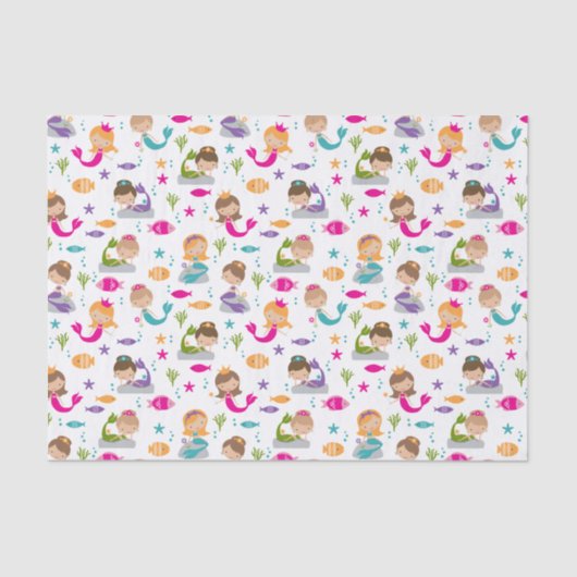 Niedlich im Rahmen des Meerestiefen-Papiers Seidenpapier (Vorderseite)