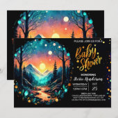 Niedlich in die bezauberte Woods Baby Dusche Einladung (Vorne/Hinten)