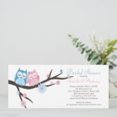 Niedlich in Liebe Owl Brautparty Einladung (Stehend Vorderseite)