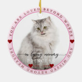 Niedlich in Love Memory Cat Foto Monogramm Keramik Ornament (Hinten)