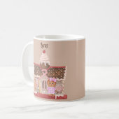 Niedlich in Pink Gingerbread Girl and Candy House Kaffeetasse (Vorderseite Links)
