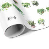 Niedlich Individuelle Name Pflanze Lover Geschenkpapier (Rolleneckpunkt)