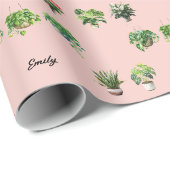 Niedlich Individuelle Name Pflanze Lover Geschenkpapier (Rolleneckpunkt)