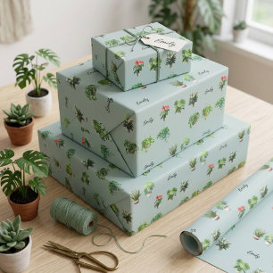 Niedlich Individuelle Name Pflanze Lover Geschenkpapier